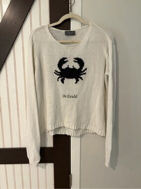 Oh Crab! Wooden Ships Nautical Beachy Ocean Sweater Size XL